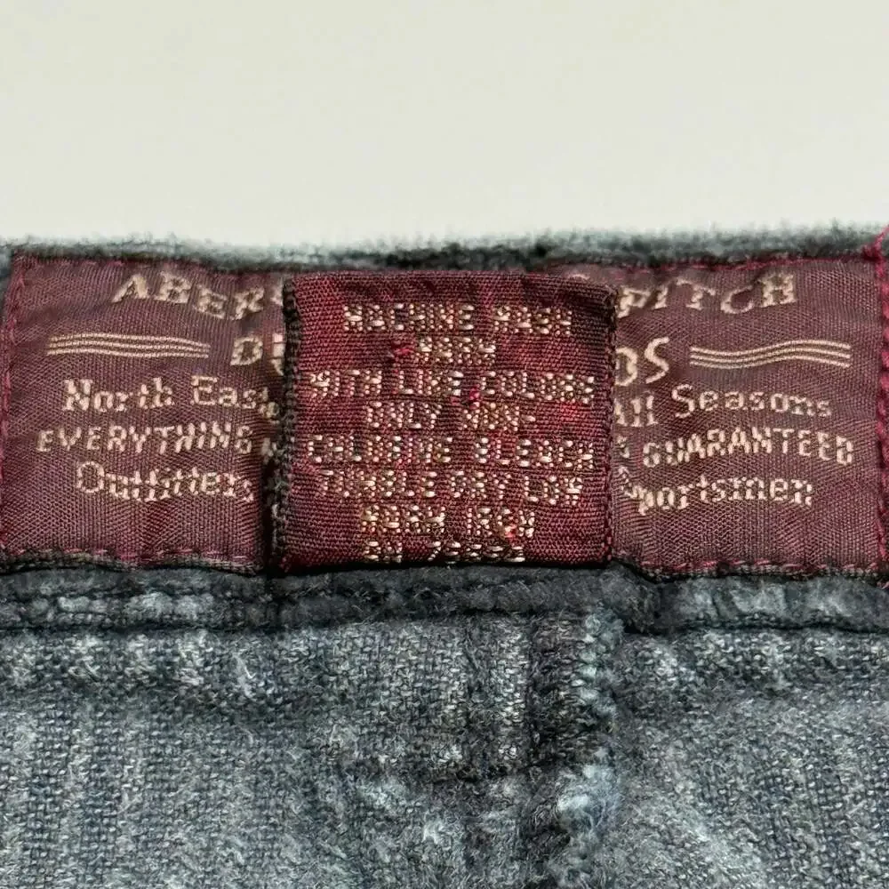 VTG Abercrombie Fitch Y2K Corduroy Pants Men 34x30 Black Pleated Cords Fit 32x29